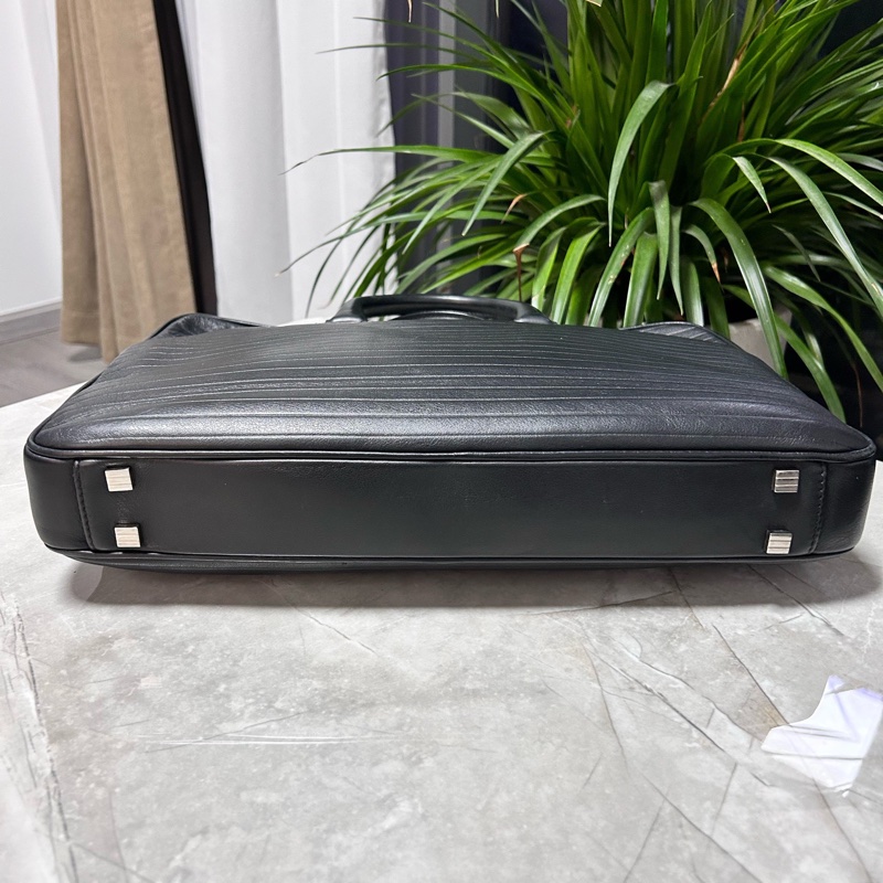 DIOR迪奥！黑色全皮横纹男士公文包-4