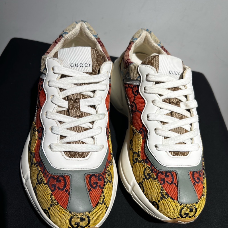 98新古馳/Gucci  Rhyton 帆布老爹鞋 女款 35碼  🈚附件-2