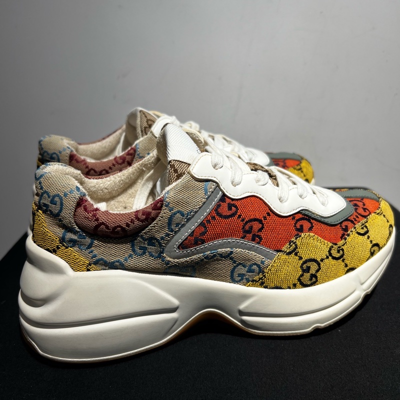 98新古馳/Gucci  Rhyton 帆布老爹鞋 女款 35碼  🈚附件-3