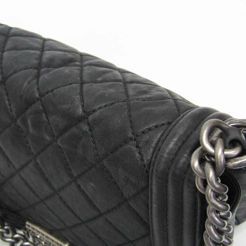 香奈兒 Boy Chanel 鏈條單肩包 女士真皮單肩包 黑色-7