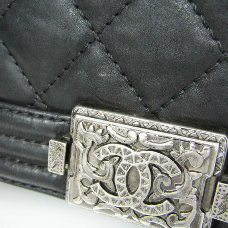 香奈兒 Boy Chanel 鏈條單肩包 女士真皮單肩包 黑色-10