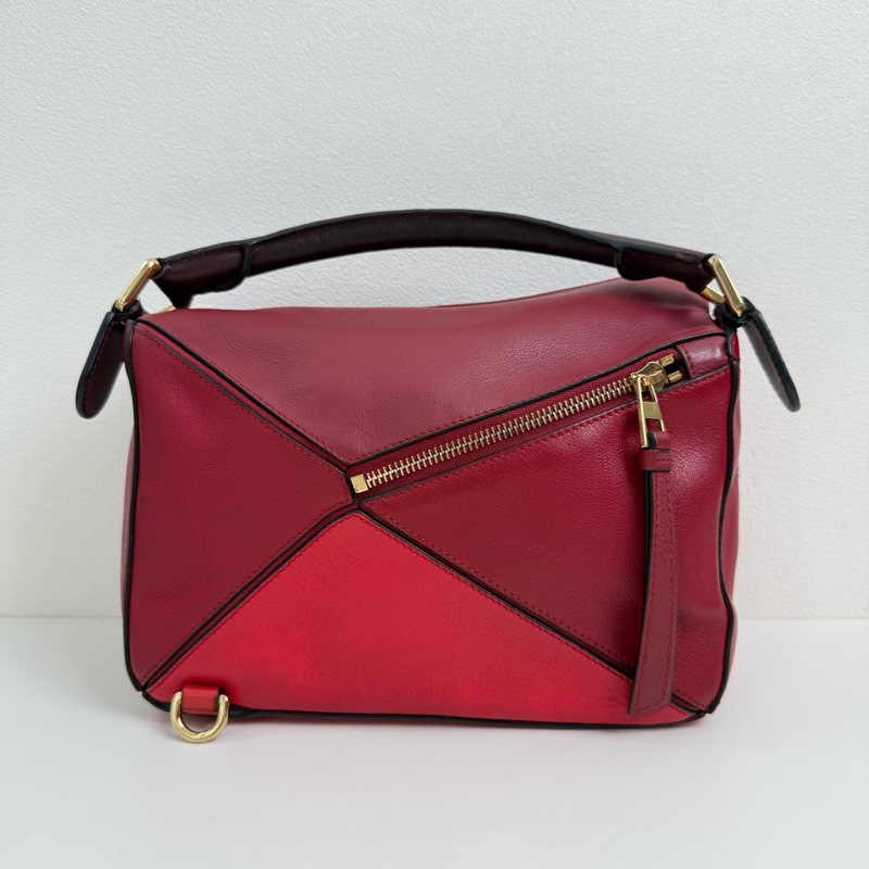 羅意威/Loewe     Puzzle 紅色單肩包 金扣-2