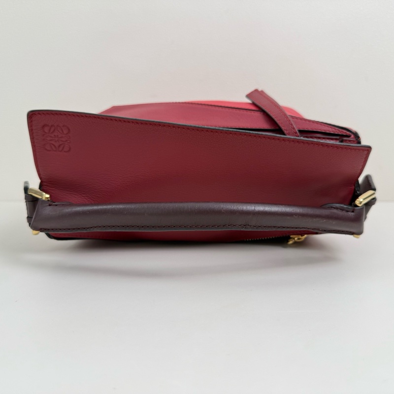 羅意威/Loewe     Puzzle 紅色單肩包 金扣-6