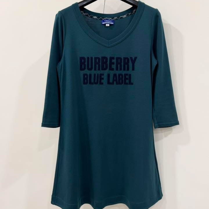 BURBERRY 藍標 字母七分袖長版傘狀上衣-1