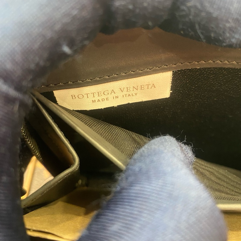 閒置未使用葆蝶家/Bottega Veneta 編織長款錢包 黑色 羊皮 長 19 x 寬 3 x 高 10 cm。-7
