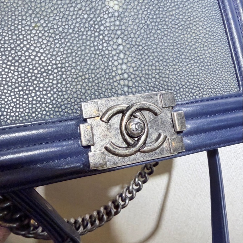 全新全配❤️ 香奈兒 #霧霾藍 #珍珠魚皮 #leboy20 #小號-5