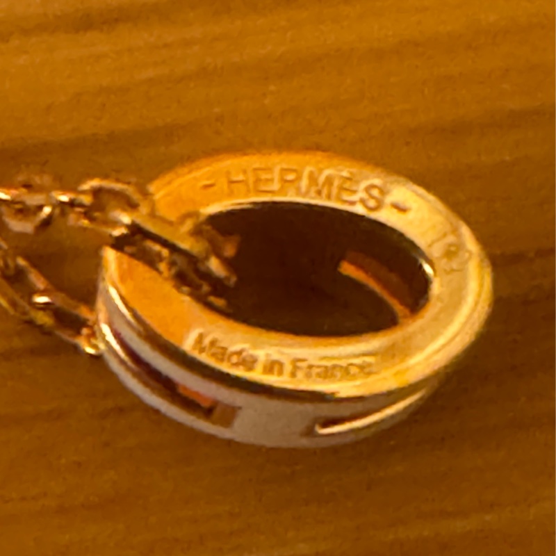 愛馬仕 Mini Pop H項鍊 玫瑰金 白 全新-10