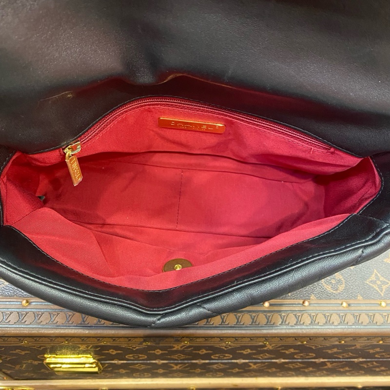 CHANEL19手袋  亮色小羊皮、金色金屬、銀色金屬與釕色金屬 16.0 × 26 × 9.0 鐳射30開 單包帶卡-6