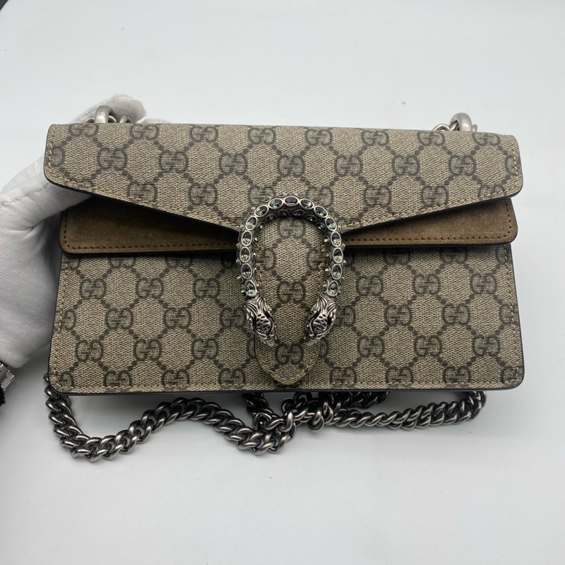 GUCCI古馳新款鑽扣小號 酒神鏈條單肩包 ：25✖️13.5cm🈚附件-0