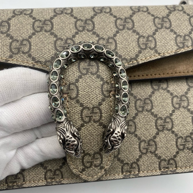 GUCCI古馳新款鑽扣小號 酒神鏈條單肩包 ：25✖️13.5cm🈚附件-3