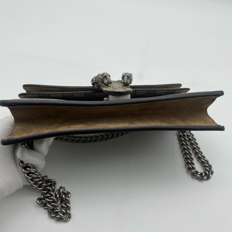 GUCCI古馳新款鑽扣小號 酒神鏈條單肩包 ：25✖️13.5cm🈚附件-4