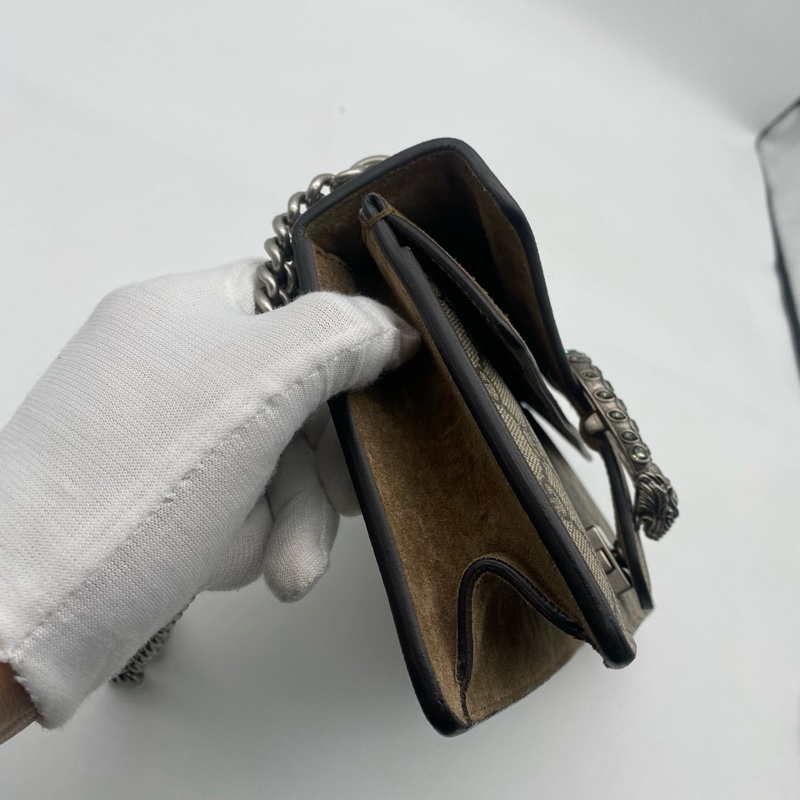 GUCCI古馳新款鑽扣小號 酒神鏈條單肩包 ：25✖️13.5cm🈚附件-5