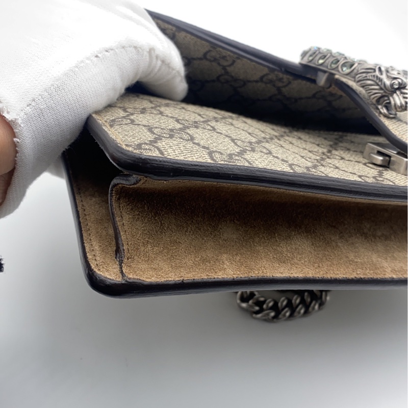 GUCCI古馳新款鑽扣小號 酒神鏈條單肩包 ：25✖️13.5cm🈚附件-7