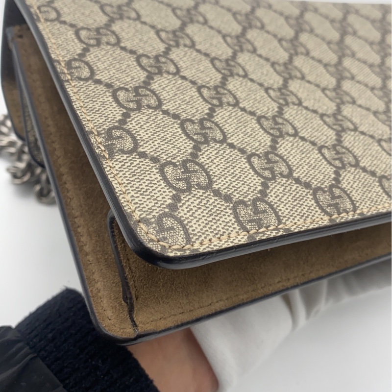 GUCCI古馳新款鑽扣小號 酒神鏈條單肩包 ：25✖️13.5cm🈚附件-9