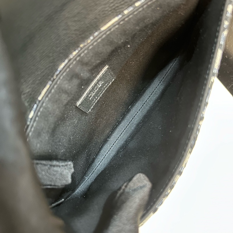 Dior迪奧！芯片款老花拼皮馬鞍包手槍包胸包，各種背法男女同款-6