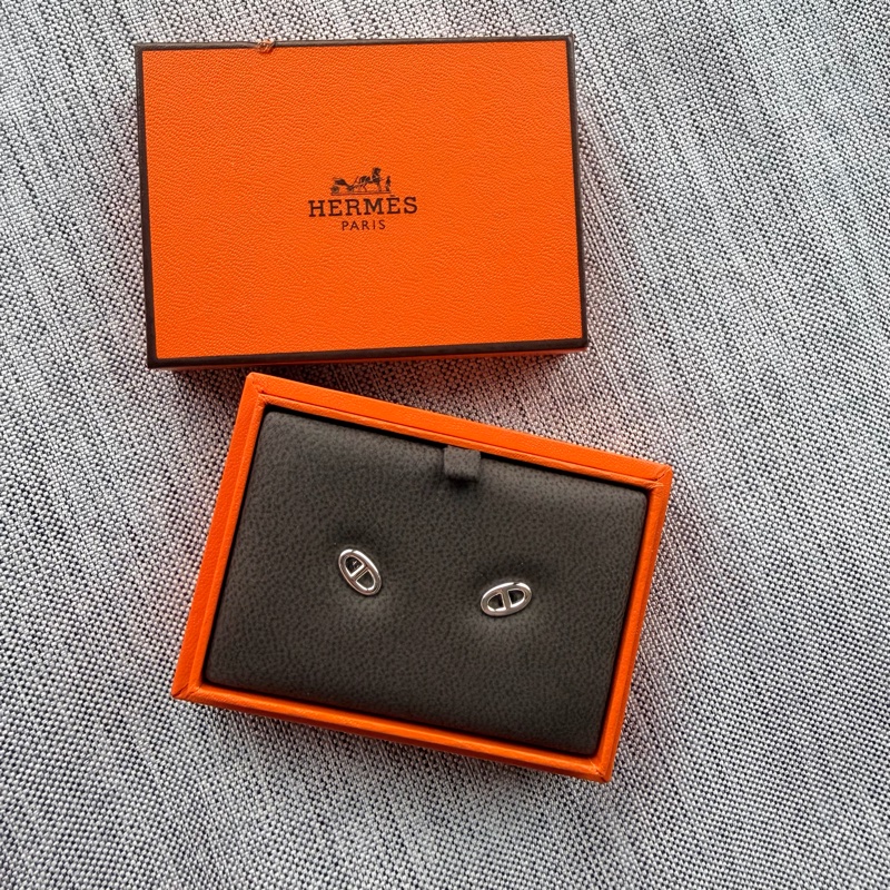 愛馬仕Hermes 豬鼻子 耳環 銀飾 Farandole-2