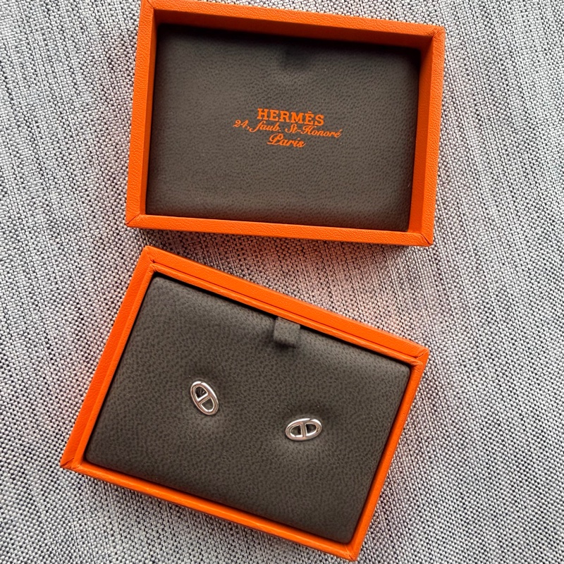 愛馬仕Hermes 豬鼻子 耳環 銀飾 Farandole-4