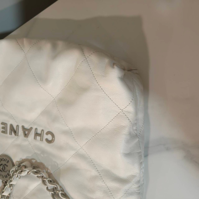 閒置全配❤️ 香奈兒 #22bag #小號 #白色 #銀釦-4