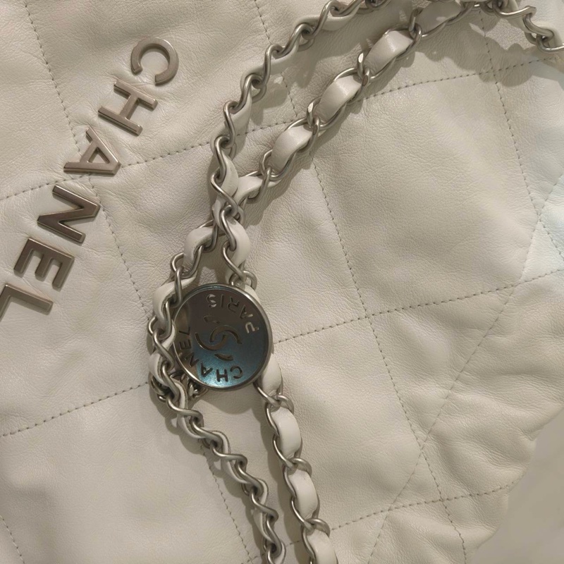 閒置全配❤️ 香奈兒 #22bag #小號 #白色 #銀釦-11