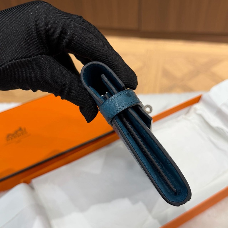 🌈Hermes💙Kelly Wallet長銀包💙S4深邃藍鴕鳥皮銀扣💙98.5新🌟kellywallet🌟kelly🌟愛馬仕🌟-7