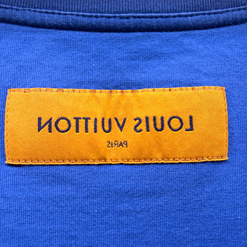 LV路易威登 LOUIS VUITTON 95新浮雕LOGO藍色S 短袖T恤-3