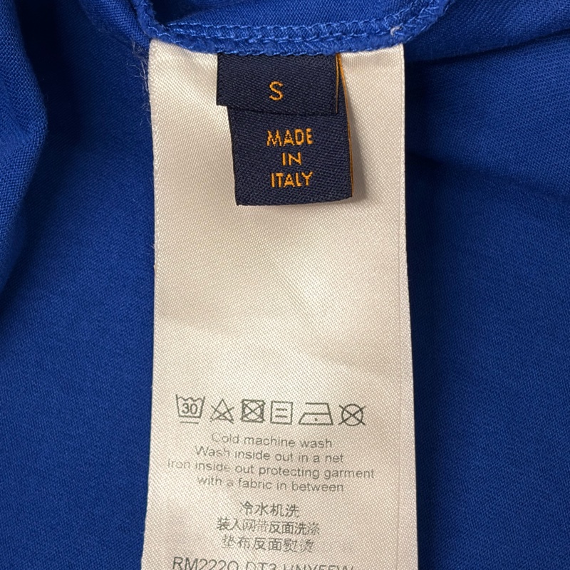 LV路易威登 LOUIS VUITTON 95新浮雕LOGO藍色S 短袖T恤-8