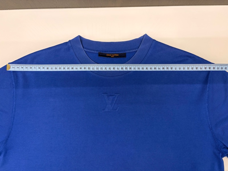 LV路易威登 LOUIS VUITTON 95新浮雕LOGO藍色S 短袖T恤-10