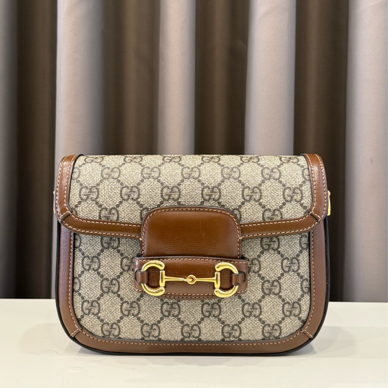 （甜價美包）Gucci古馳 1955mini焦糖馬鞍包-0