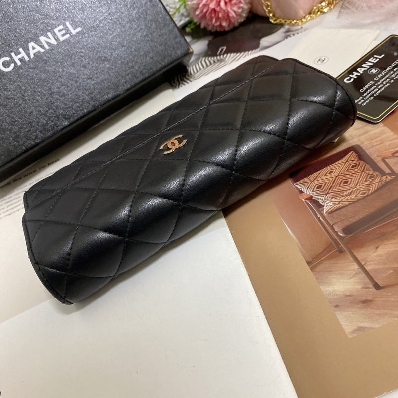 𝙲𝕙𝕒𝕟𝕖𝕝經典雙C銀釦翻蓋長夾🏅 #附鏈條改造組升級woc背-23