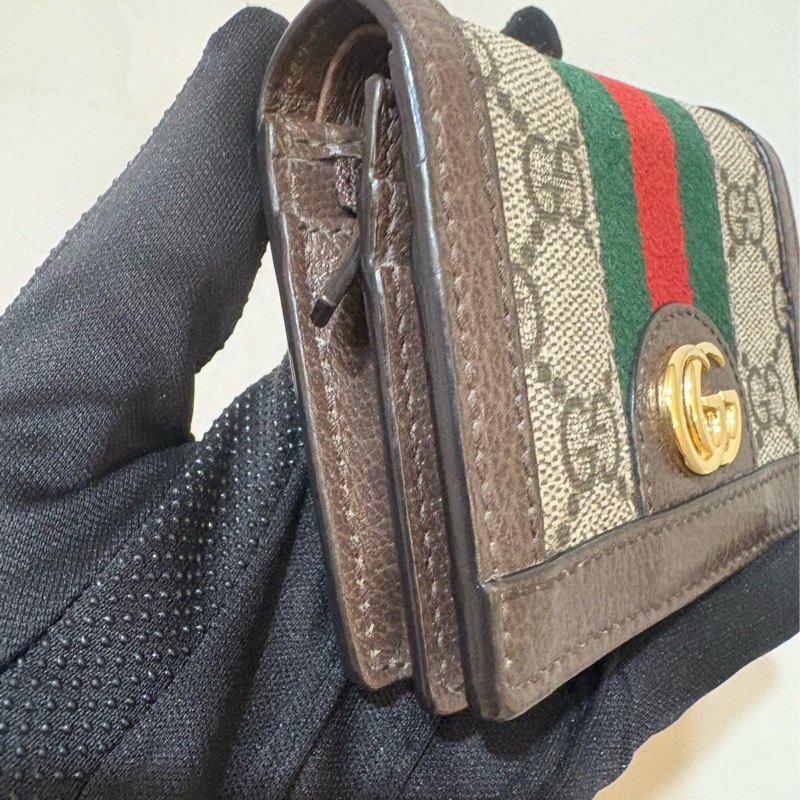 Gucci ophidia經典短夾 綠紅綠-1