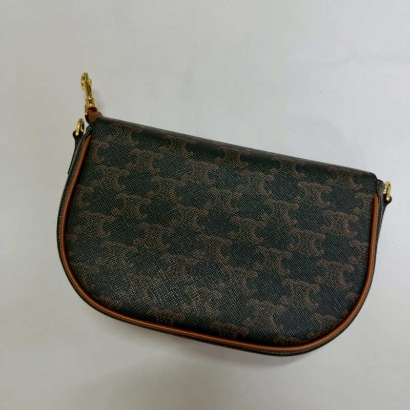 CELINEFOLCO 帆布老花皮革飾邊肩/斜背包-1