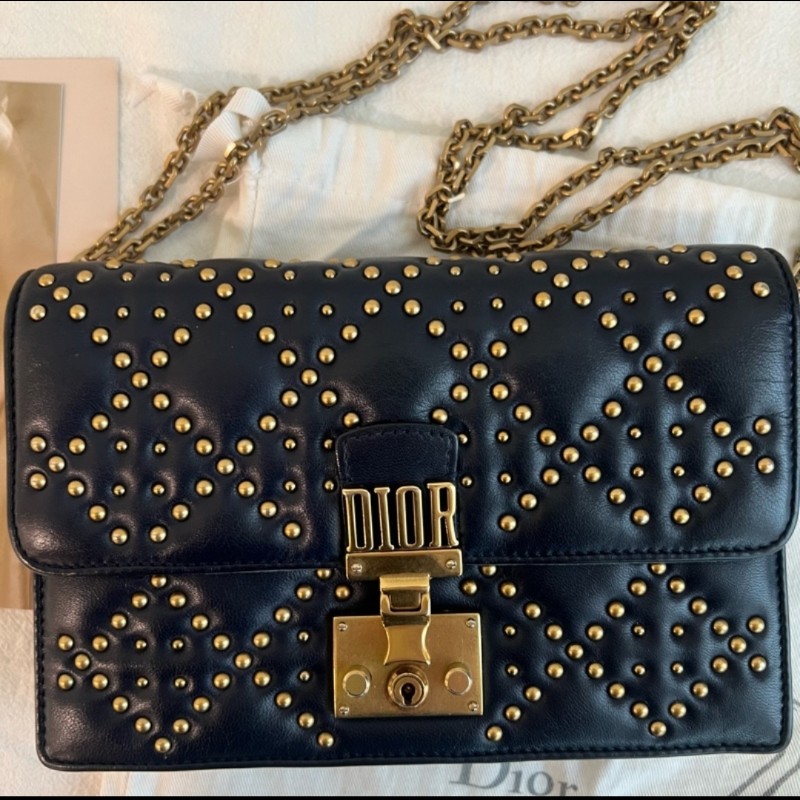 Dior Addict鉚釘羊皮翻蓋包-5