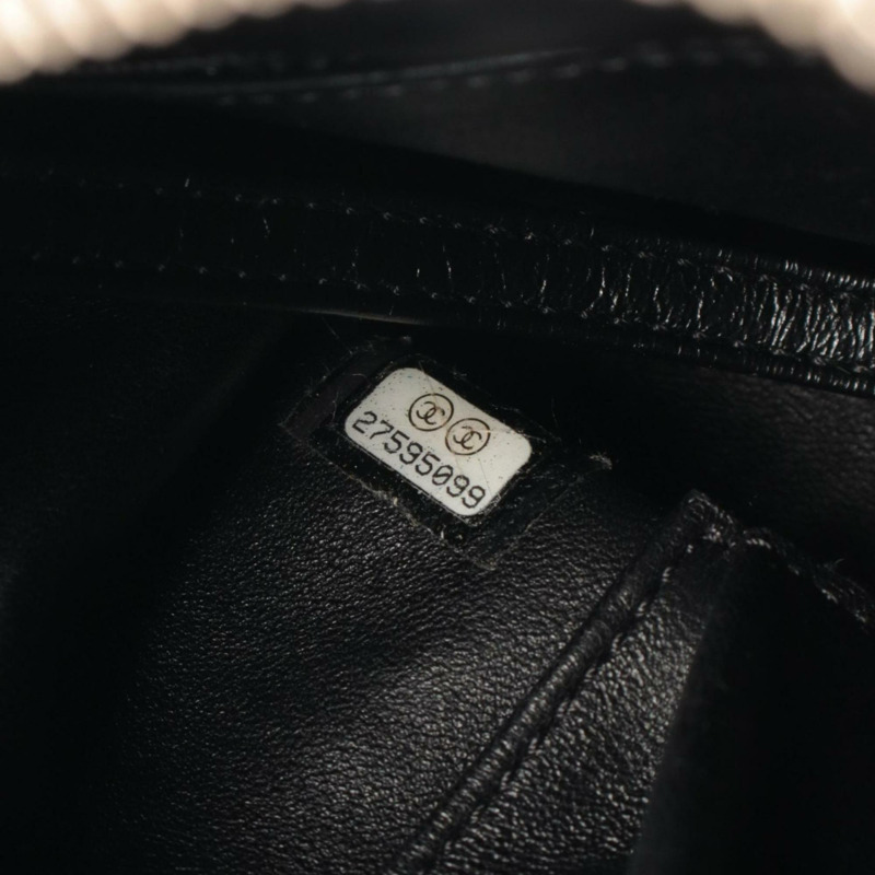 香奈兒 Gabrielle de Chanel 小號單肩包/手提包 皮革針織 女士 白色/黑色-4