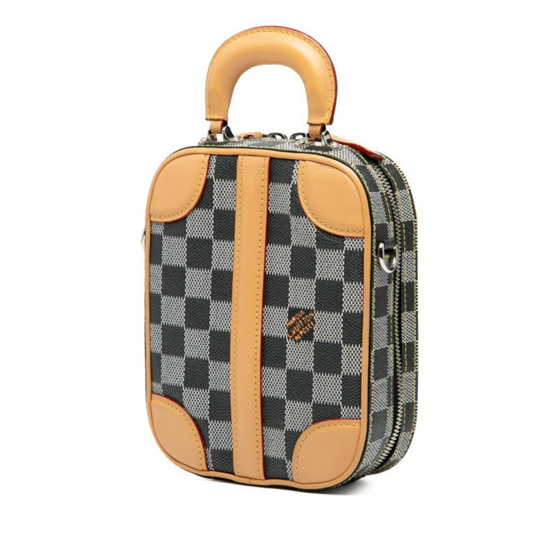 路易威登 Damier Valisette 直式手提包/單肩包 2WAY N60273 灰色/棕色皮革 女士 LOUIS VUITTON-1