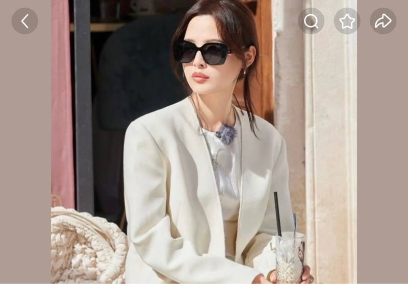 甜售近全新香奈兒Chanel爆款白色水鑽字母太陽眼鏡         黑框墨鏡-9