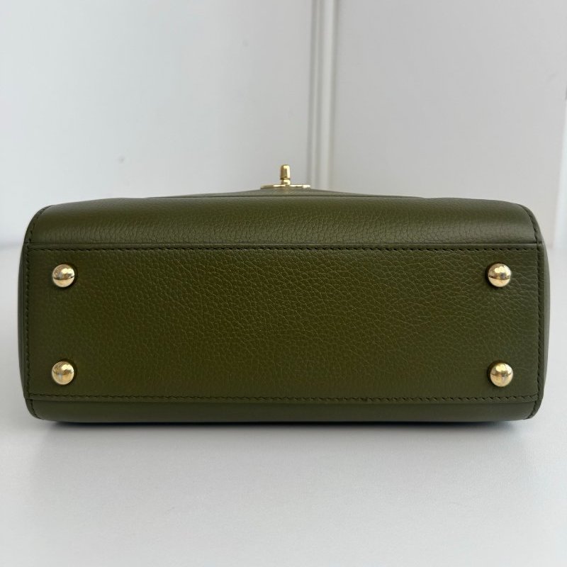 香奈兒/Chanel 橄欖綠牛皮手提小tote-7