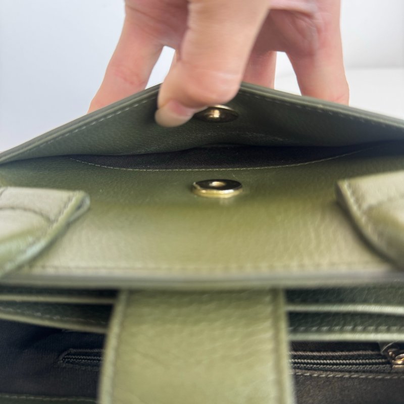 香奈兒/Chanel 橄欖綠牛皮手提小tote-9