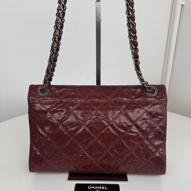 香奈兒/Chanel 複古山楂紅魚子醬機場 鏈條包-6