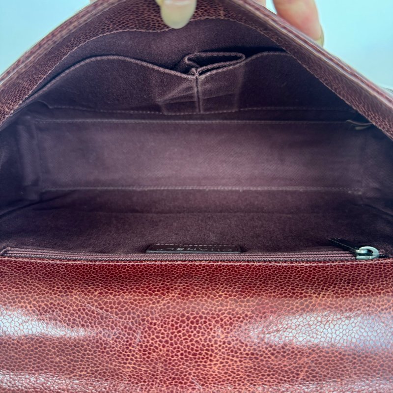 香奈兒/Chanel 複古山楂紅魚子醬機場 鏈條包-8