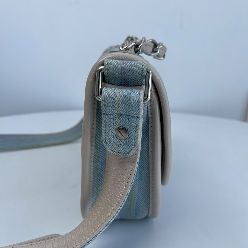 香奈兒/Chanel 彩虹牛仔翻蓋手提郵差包-3