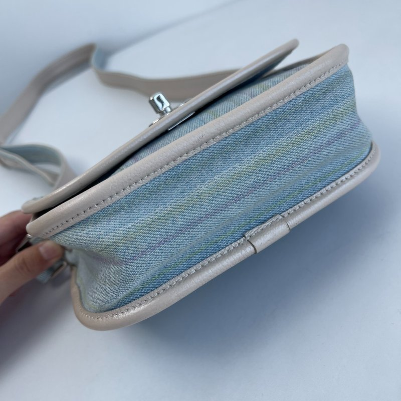 香奈兒/Chanel 彩虹牛仔翻蓋手提郵差包-8