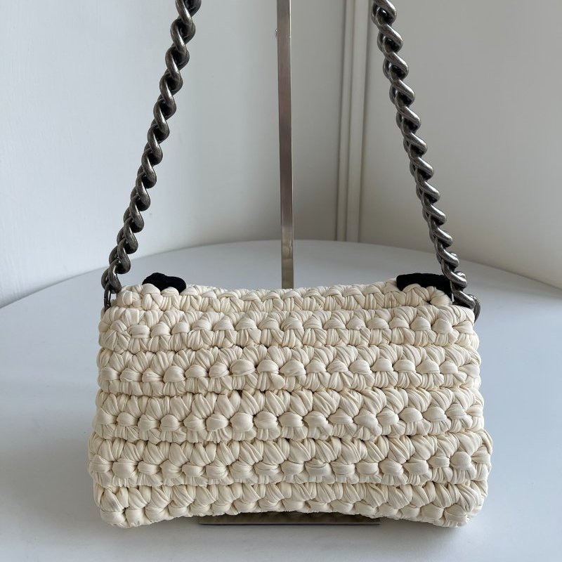 香奈兒/Chanel 黑白熊貓編織口蓋鏈條包-6