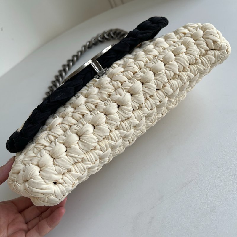 香奈兒/Chanel 黑白熊貓編織口蓋鏈條包-7