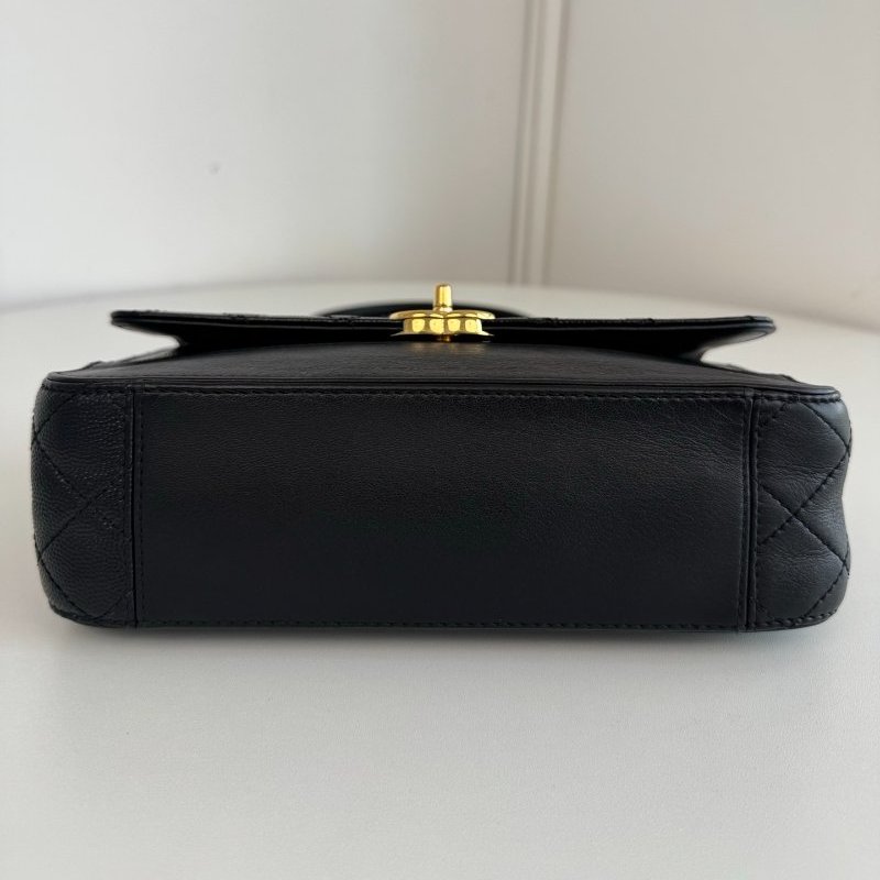 香奈兒/Chanel 黑金中號盒子口蓋鏈條包-4