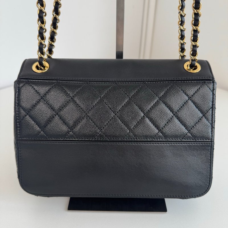 香奈兒/Chanel 黑金中號盒子口蓋鏈條包-6