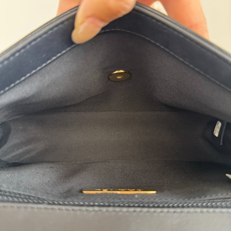 香奈兒/Chanel 黑金中號盒子口蓋鏈條包-8