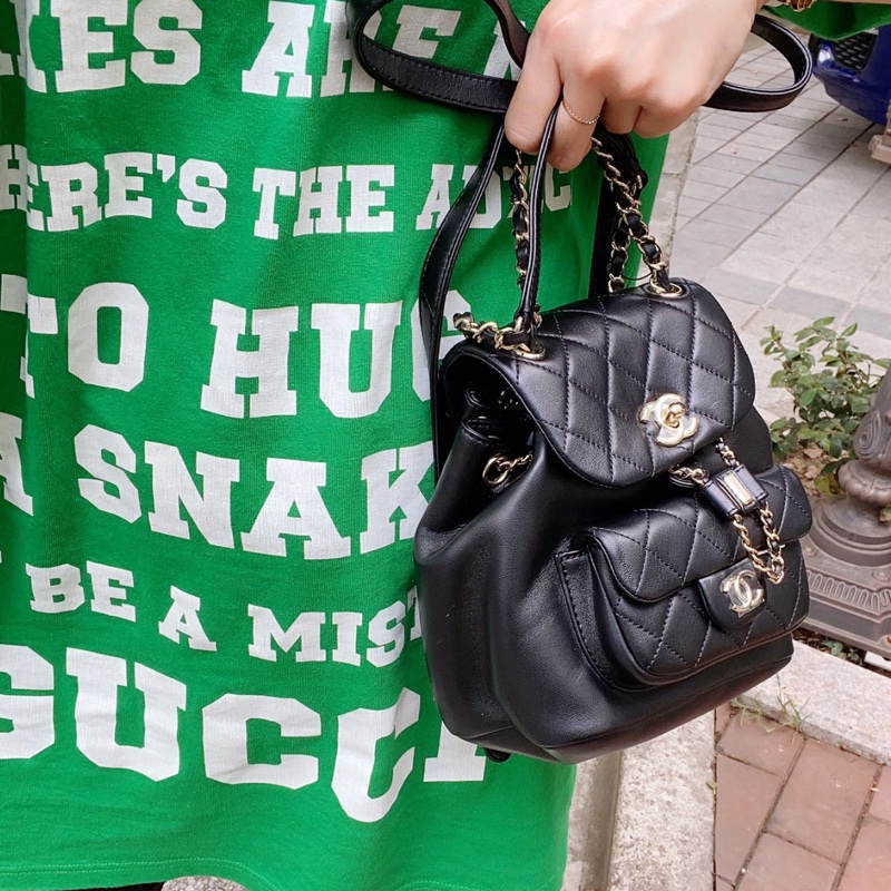 CHANEL香奈兒Duma系列雙肩包小號芯片款24年🎏全新全配專櫃斷貨-9