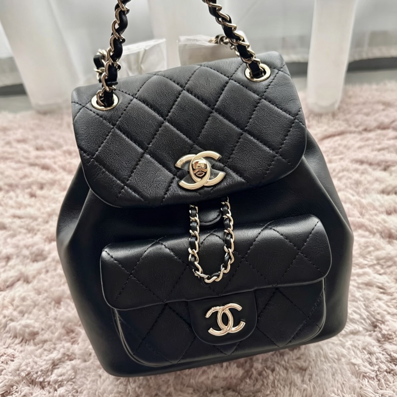 CHANEL香奈兒Duma系列雙肩包小號芯片款24年🎏全新全配專櫃斷貨-10