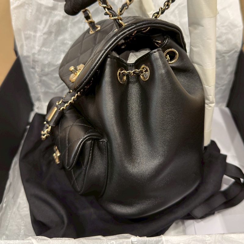 CHANEL香奈兒Duma系列雙肩包小號芯片款24年🎏全新全配專櫃斷貨-12