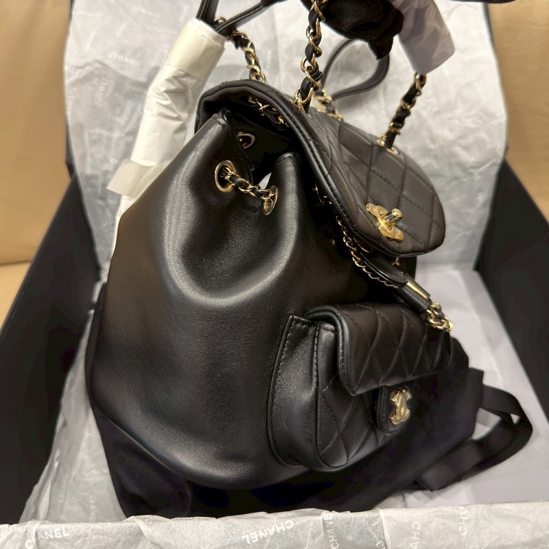 CHANEL香奈兒Duma系列雙肩包小號芯片款24年🎏全新全配專櫃斷貨-13
